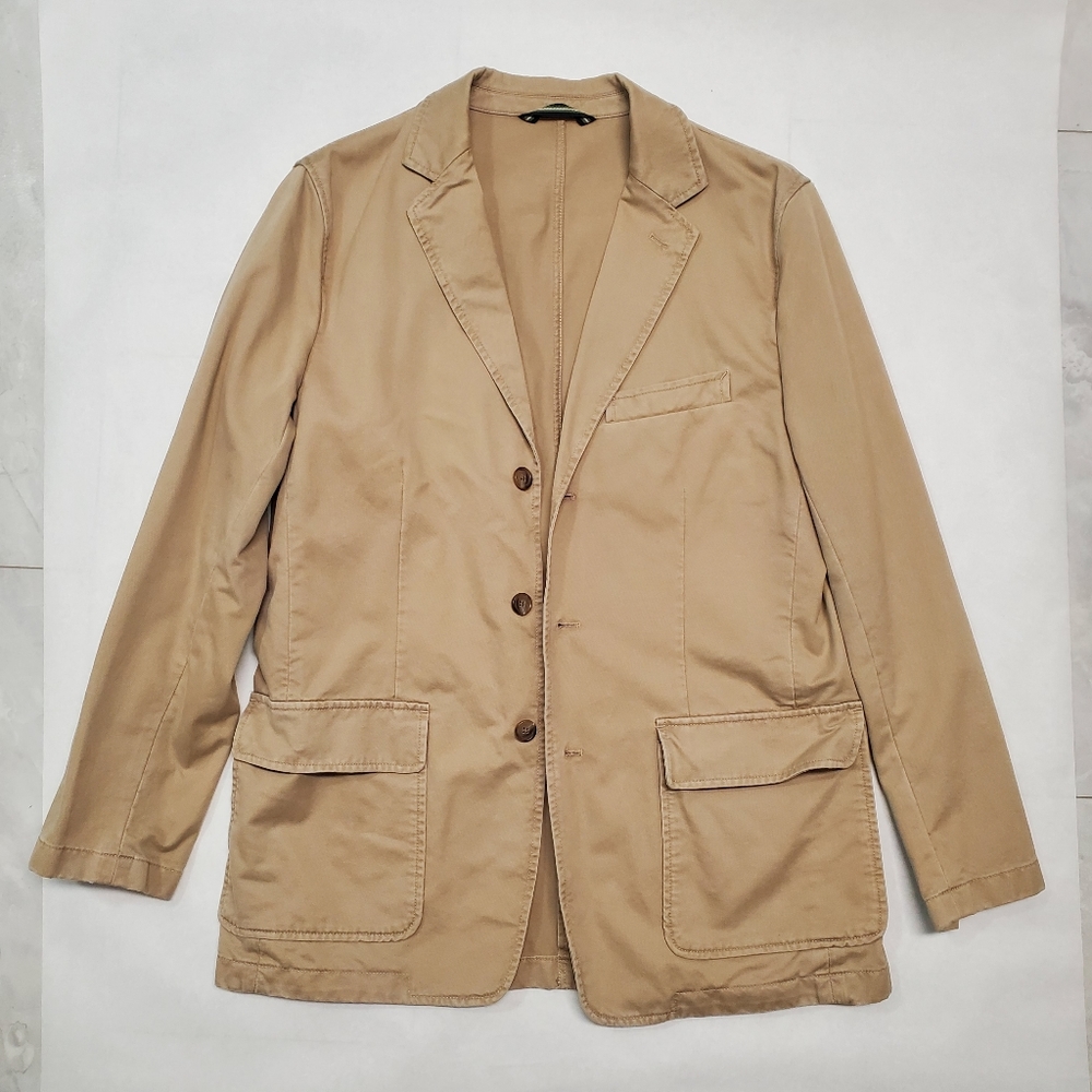 J. Crew Chino Khaki Sport Coat Jacket 3 button M